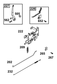 Controls Group Diagram and Parts List for 21R772-0025-H5 200000 - 399999 Briggs and Stratton Engine